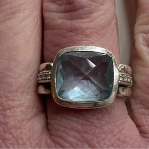 Authentic David Yurman Blue Topaz Wellesley Ring